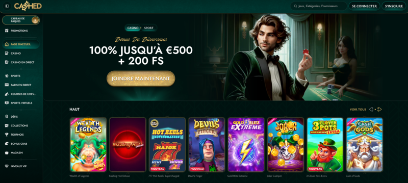 Cashed Casino pour les joueurs français en ligne
