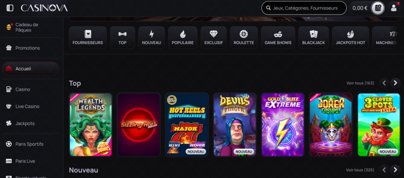 Casinova – meilleur casino selon les avis des joueurs français en 2025